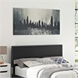 Pemberly Row King Upholstered Vinyl and Solid Wood Headboard in Black