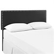 Pemberly Row King Upholstered Vinyl and Solid Wood Headboard in Black