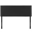 Pemberly Row King Upholstered Vinyl and Solid Wood Headboard in Black