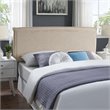 Pemberly Row Queen Upholstered Polyester Fabric Headboard in Beige
