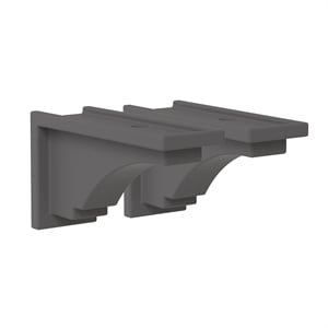 Pemberly Row Traditional Plastic Decorative Brackets in Gray (Set of 2)
