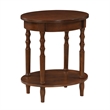 Pemberly Row Contemporary Oval End Table in Black Wood Finish