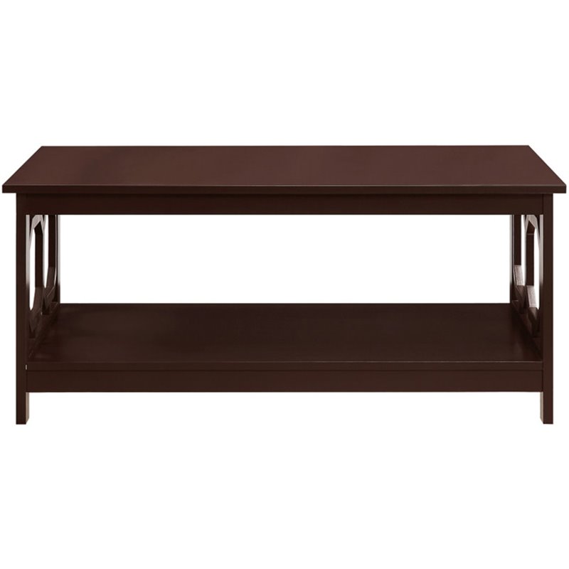 Pemberly Row Contemporary Coffee Table in Espresso Wood Finish
