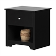Pemberly Row Laminated Engineered Wood Nightstand in Pure Black