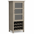 Pemberly Row Solid Wood 12 Bottle Wine Rack Cabinet in Distressed Gray