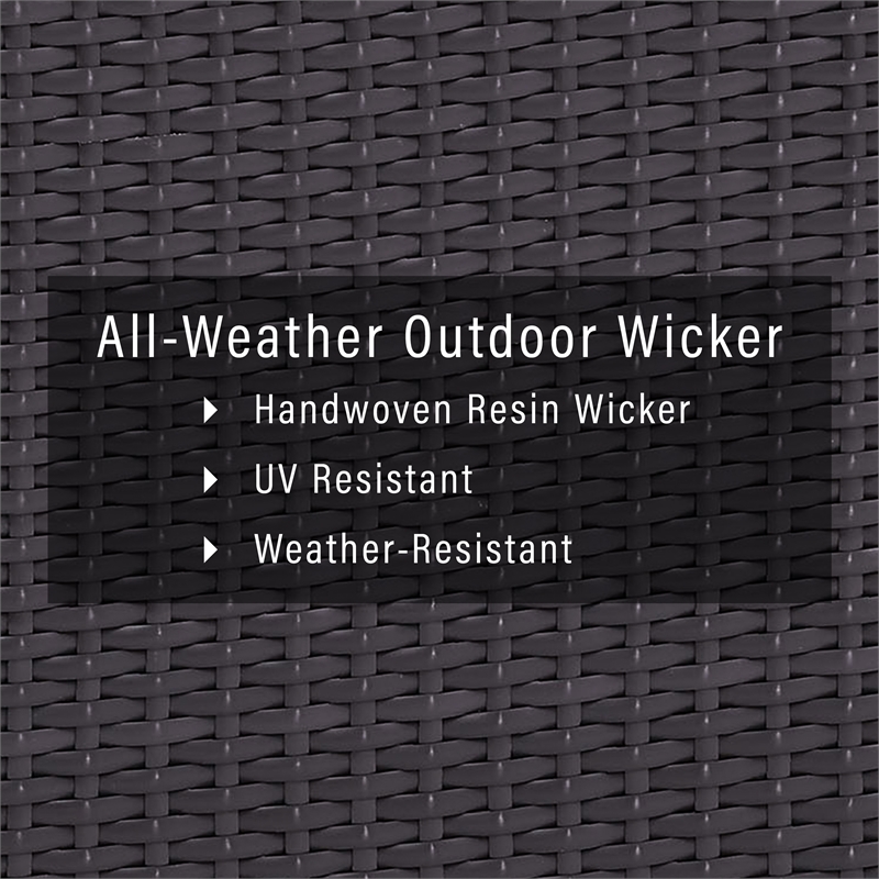 Pemberly Row Wicker / Rattan Patio Arm Chair in Brown and Mocha