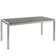Pemberly Row 5-Piece Outdoor Patio Aluminum Dining Set in Silver/Black