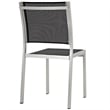 Pemberly Row 9-Piece Outdoor Patio Wood and Aluminum Dining Set in Silver/Black