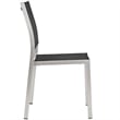 Pemberly Row 9-Piece Outdoor Patio Wood and Aluminum Dining Set in Silver/Black