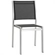 Pemberly Row 7-Piece Outdoor Patio Wood and Aluminum Dining Set in Silver/Black