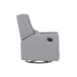 Pemberly Row Wood Swivel Glider Recliner with Pillow in Rich Gray