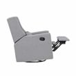 Pemberly Row Wood Swivel Glider Recliner with Pillow in Rich Gray