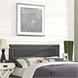 Pemberly Row Queen Upholstered Polyester Fabric Headboard in Gray