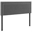 Pemberly Row Queen Upholstered Polyester Fabric Headboard in Gray