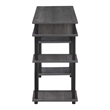 Pemberly Row No Tools Student Desk in Charcoal Gray Wood Finish and Black Poles
