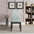 Pemberly Row Contemporary Parsons Chair in Gabrielle Sky Blue Fabric