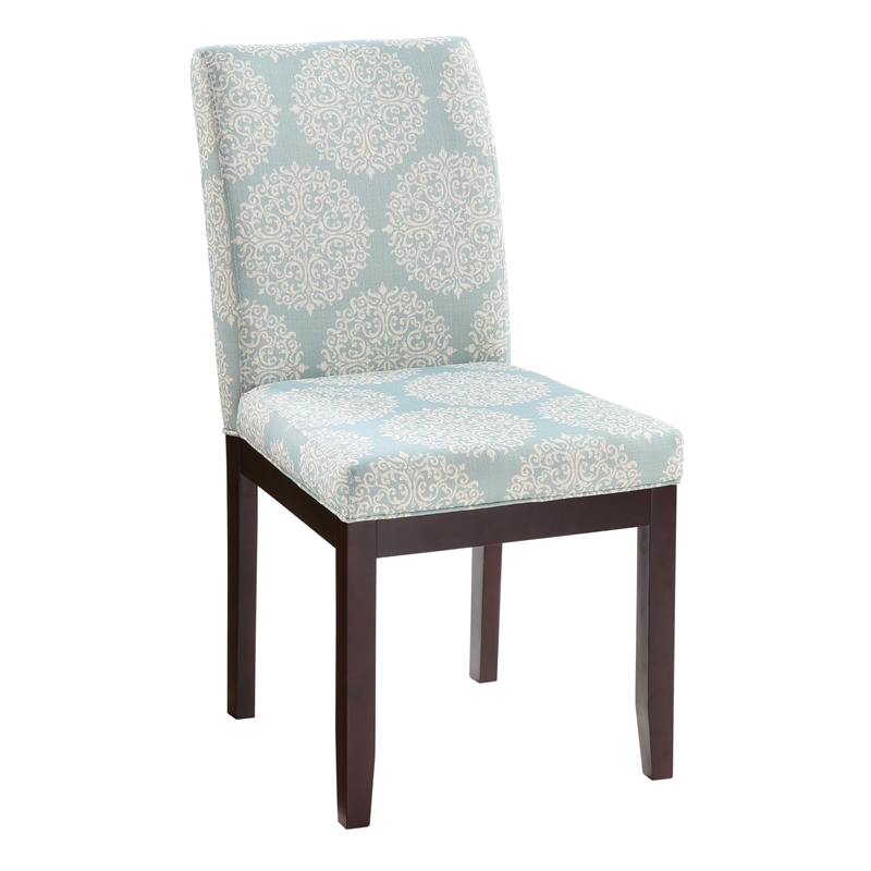 Pemberly Row Contemporary Parsons Chair in Gabrielle Sky Blue Fabric