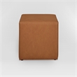 Pemberly Row Contemporary Ottoman in Caramel Faux Leather Upholstery