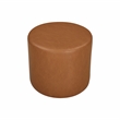 Pemberly Row Contemporary Ottoman in Caramel Faux Leather Upholstery