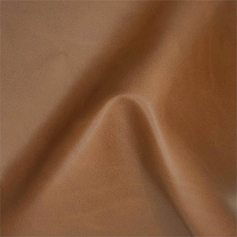 Pemberly Row Contemporary Ottoman in Caramel Faux Leather Upholstery