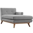Pemberly Row Right-Facing Upholstered Fabric and Wood Chaise - Expectation Gray