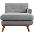 Pemberly Row Right-Facing Upholstered Fabric and Wood Chaise - Expectation Gray