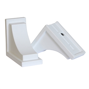 Pemberly Row Traditional Plastic Decorative Bracket in White (Set of 2)