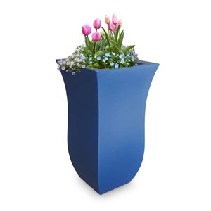 Pemberly Row Polyethylene Resin 30&quot Tall Planter in Neptune Blue
