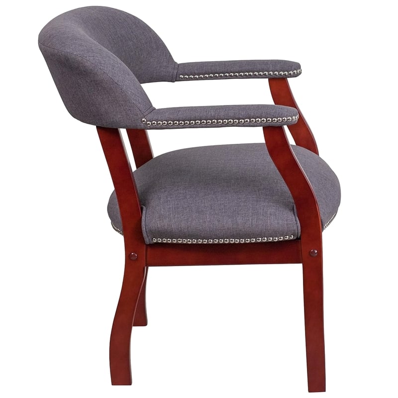 Pemberly Row Modern / Contemporary Vinyl Guest Chair in Gray