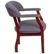 Pemberly Row Modern / Contemporary Vinyl Guest Chair in Gray
