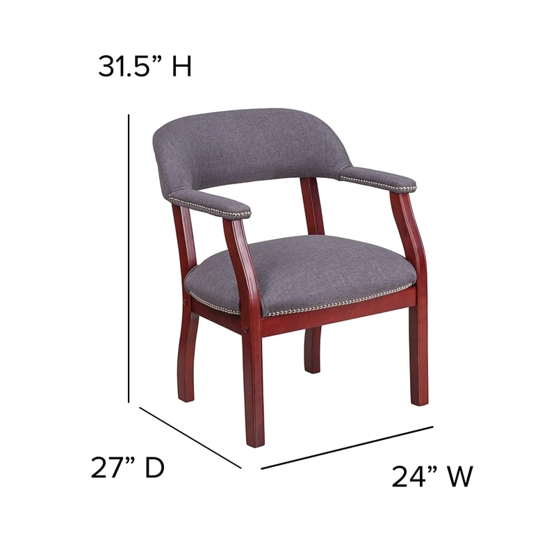 Pemberly Row Modern / Contemporary Vinyl Guest Chair in Gray