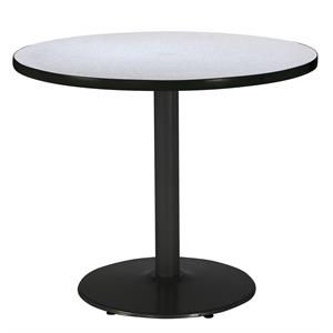 Pemberly Row 36&quot Round Breakroom Table with Gray Nebula Top Round Black Base