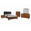 Pemberly Row 5-piece Queen Wood Bedroom Set Dark Walnut and Dark Gray