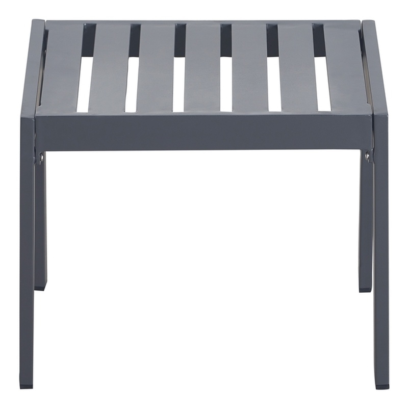 Pemberly Row Contemporary Outdoor Side Table in Gray Gunmetal