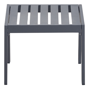 Pemberly Row Contemporary Outdoor Side Table in Gray Gunmetal