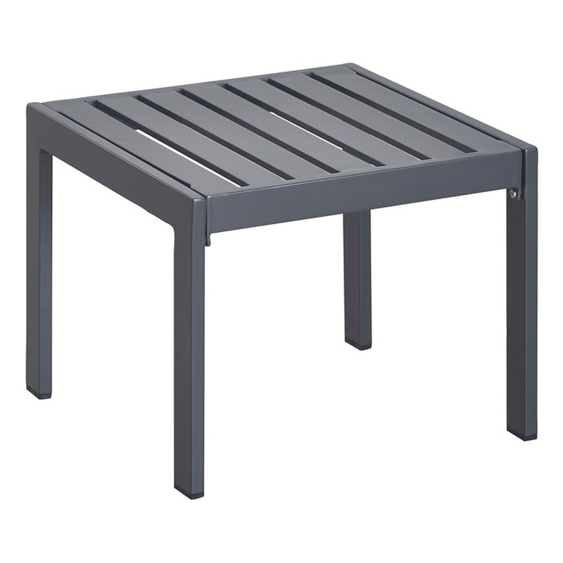 Pemberly Row Contemporary Outdoor Side Table in Gray Gunmetal