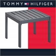 Pemberly Row Contemporary Outdoor Side Table in Gray Gunmetal