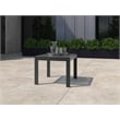 Pemberly Row Contemporary Outdoor Side Table in Gray Gunmetal