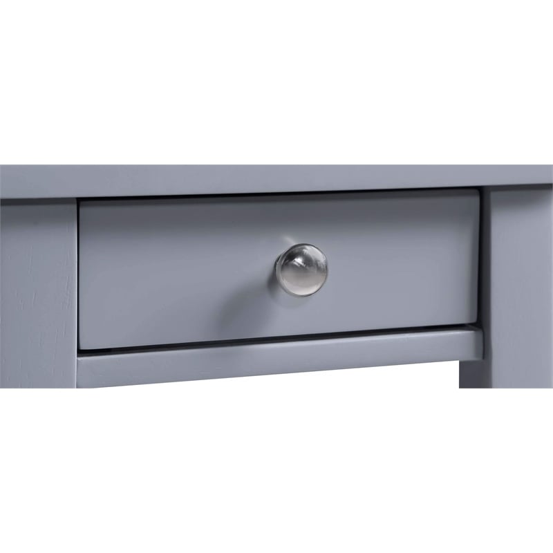 Pemberly Row Three Tier End Table With Drawer in Gray Wood Finish
