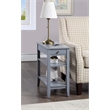 Pemberly Row Three Tier End Table With Drawer in Gray Wood Finish