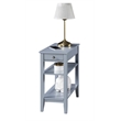 Pemberly Row Three Tier End Table With Drawer in Gray Wood Finish