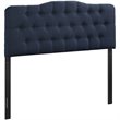 Pemberly Row Queen Upholstered Polyester Fabric Headboard in Navy