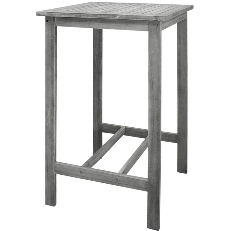 Pemberly Row Contemporary Outdoor Hand-scraped Hardwood Bar Table