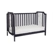 Pemberly Row Modern Wood Acrylic Island Crib in Black Finish