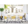 Pemberly Row Stack Chair - Casters - Yellow Back - White Seat