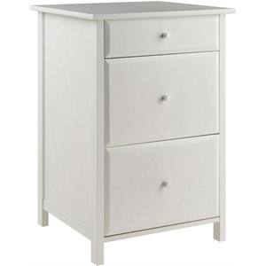 Pemberly Row 3-Drawer Transitional Wooden File Cabinet in White