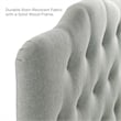 Pemberly Row Twin Upholstered Polyester Fabric Headboard in Gray