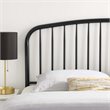 Pemberly Row Modern Farmhouse King Metal Spindle Headboard in Black