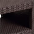 Pemberly Row Contemporary Wicker Patio End Table in Chocolate Brown