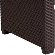 Pemberly Row Contemporary Wicker Patio End Table in Chocolate Brown